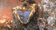 Mikhail Vrubel Seated Demon (mk19) oil